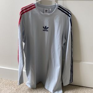 Light blue adidas originals long sleeve tshirt